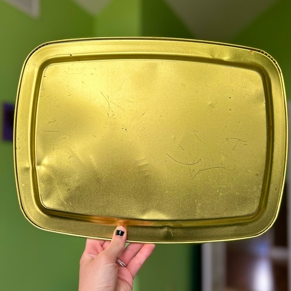 VTG Colonial Farm Cottagecore Farmhouse Metal American Homestead Dream Platter - Picture 3 of 6